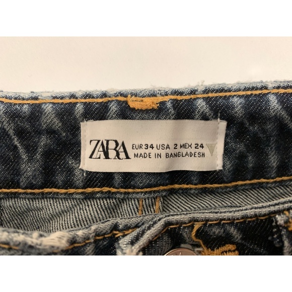 Zara High Rise Mom Fit Jeans in Greyish Blue Colour Sz 2 - Picture 9 of 9